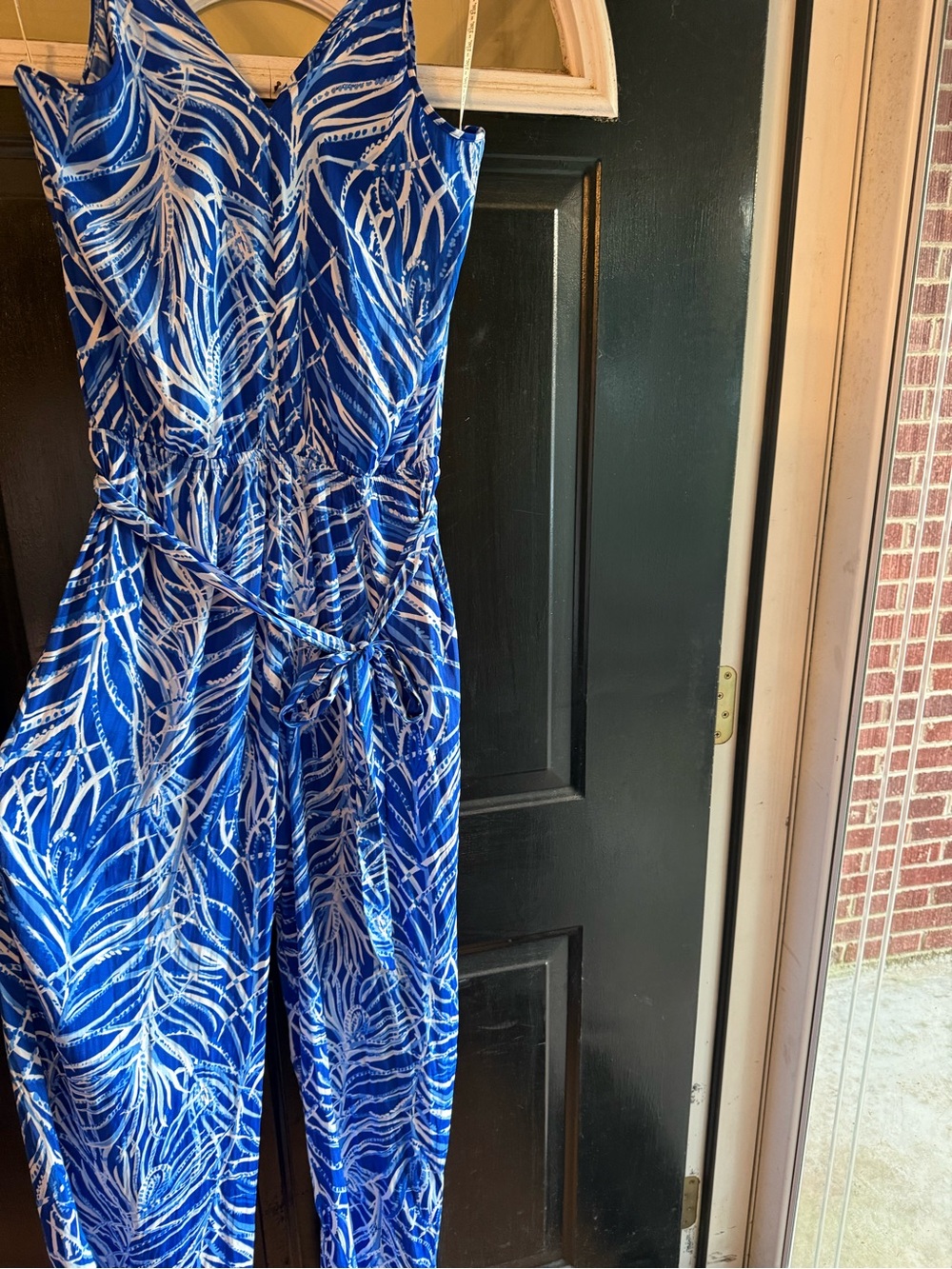 Lilly Pulitzer Royal Blue & White Printed Jumpsuit
